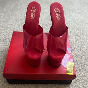 Pleaser Red Platform Women's Shoes